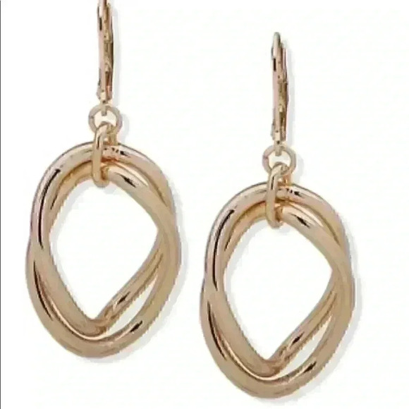 Anne Klein new Gold Orbital Drop Earrings - Picture 1 of 2